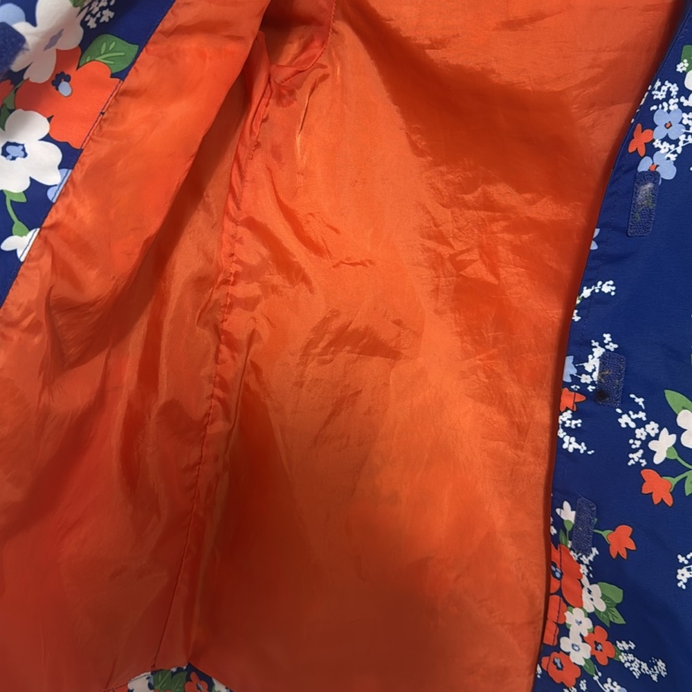 Gymboree Blue and Orange Floral Jacket raincoat Size Small 5-6 - Picture 9 of 9